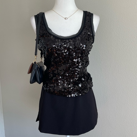 LOFT Tops - Ann Taylor Loft Black Sequin Women's Top Size S